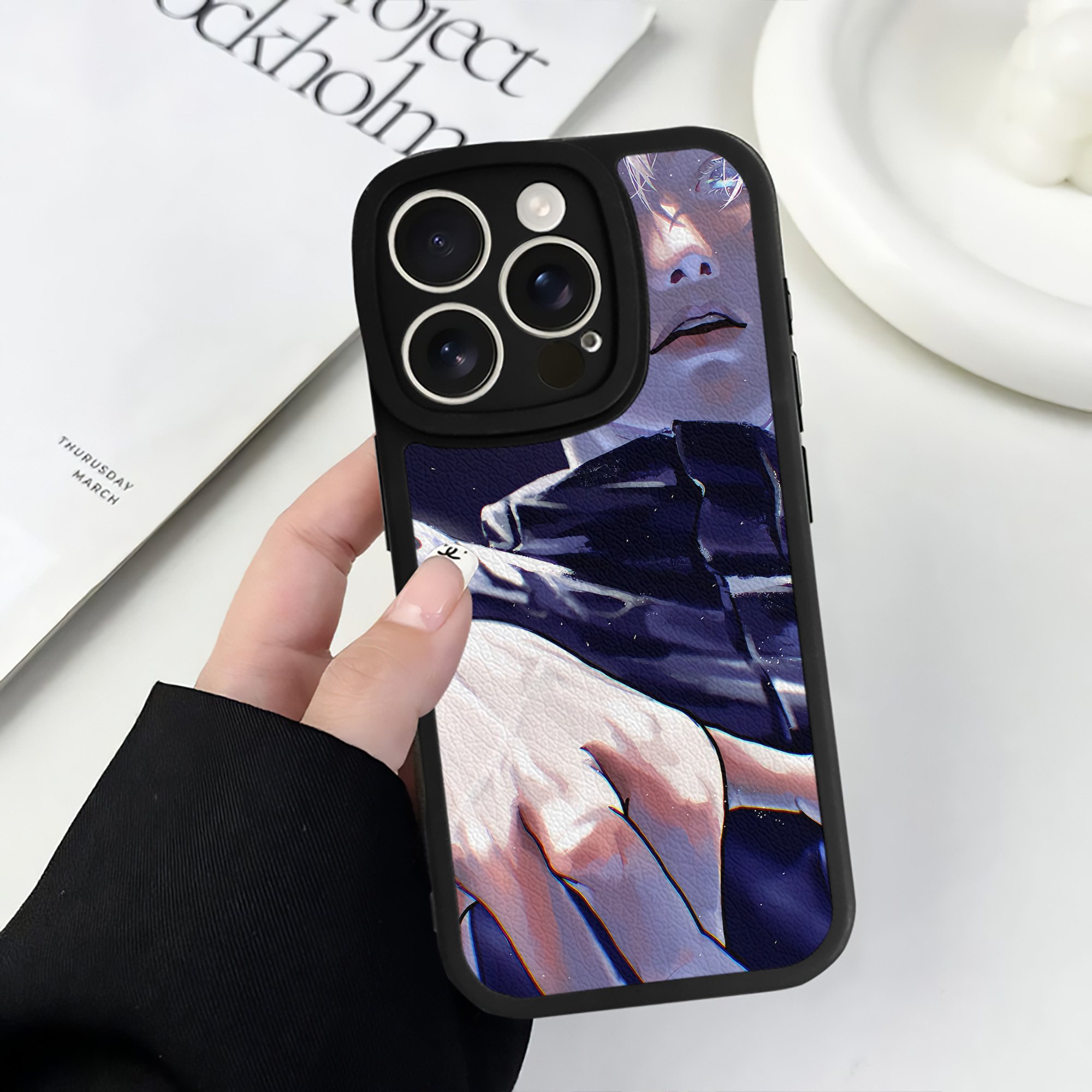 （画像用） 呪術廻戦 Jujutsu Kaisen 【iPhone 16シリーズ対応】シリコンスマホケース（レザー調） 材質：シリコン